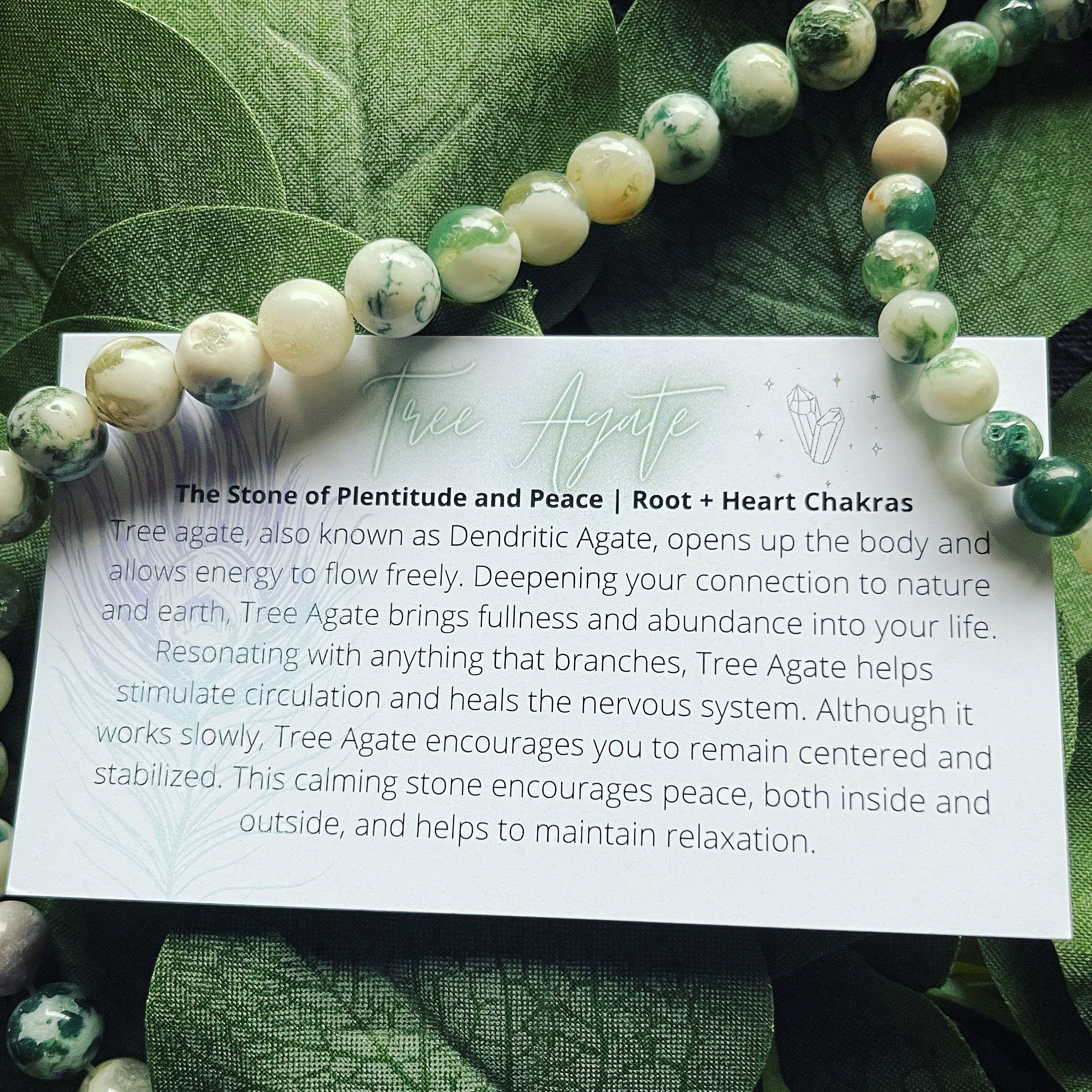 BRACELET Moss Agate Tree Agate White Jade Elastic Bracelet Gemstone Beads  Mala Yoga Meditation Beaded Crystal Energy - Etsy